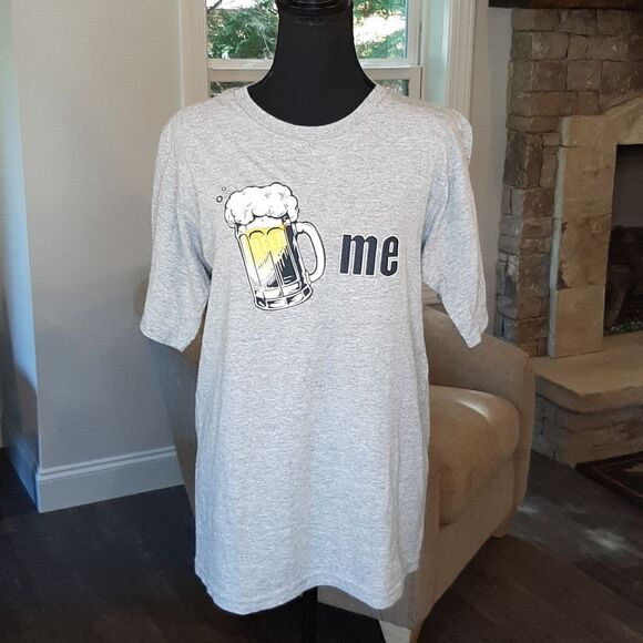No Boundaries "Beer Me" Gray Tee Shirt - Picture 1 of 6